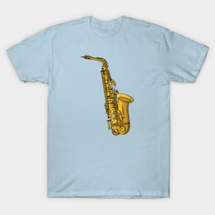 Vintage Saxophone Illustration T-Shirt